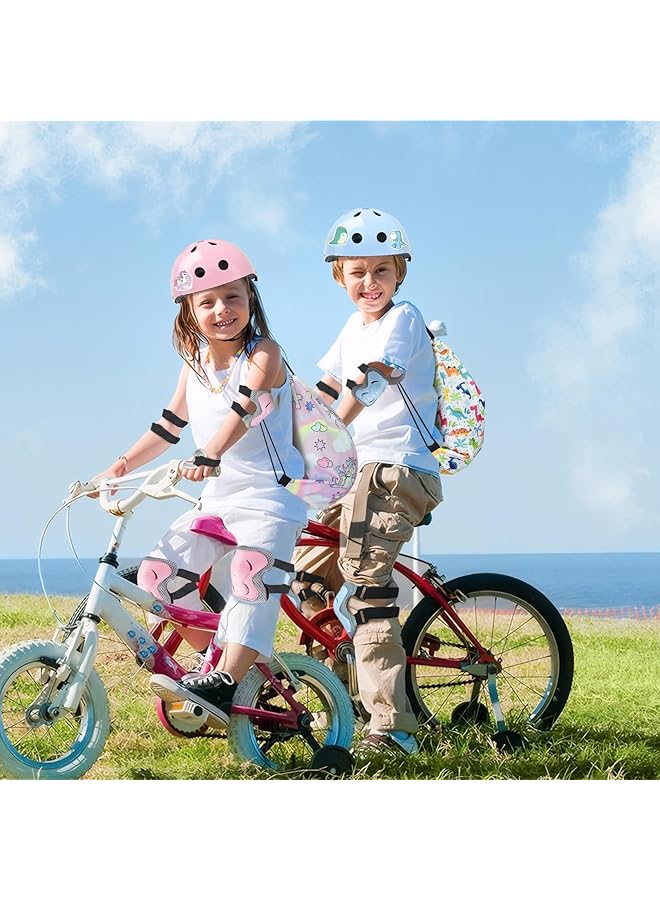 خوذة أطفال قابلة للتعديل للأطفال الصغار من سن 3 إلى 8 سنوات، مجموعة واقيات الركبة والكوع للأولاد والبنات، واقيات المعصم، مجموعة معدات الحماية الرياضية للدراجات وألواح التزلج والزلاجات الدوارة - Image 5