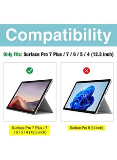 Procases 2 Pack Screen Protector For Surface Pro 7 Plus Surface Pro 7 Pro 6 Pro 5 Pro 4 Tempered Glass Screen Film Guard Screen Protector For 12.3 Inch Suface Pro 7 Plus Surface Pro 7 6 5 4  - Image 2