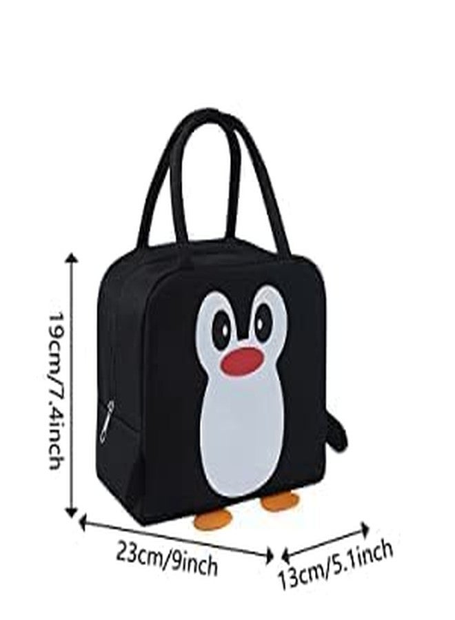 KARDIFF Insulated Lunch Bag Reusable Lunch Bag Tote Bag for Women Printed Lunch Bag for School Picnic Office Outdoor Gym | Easy Carry Lunch Bag (Black) - Image 2