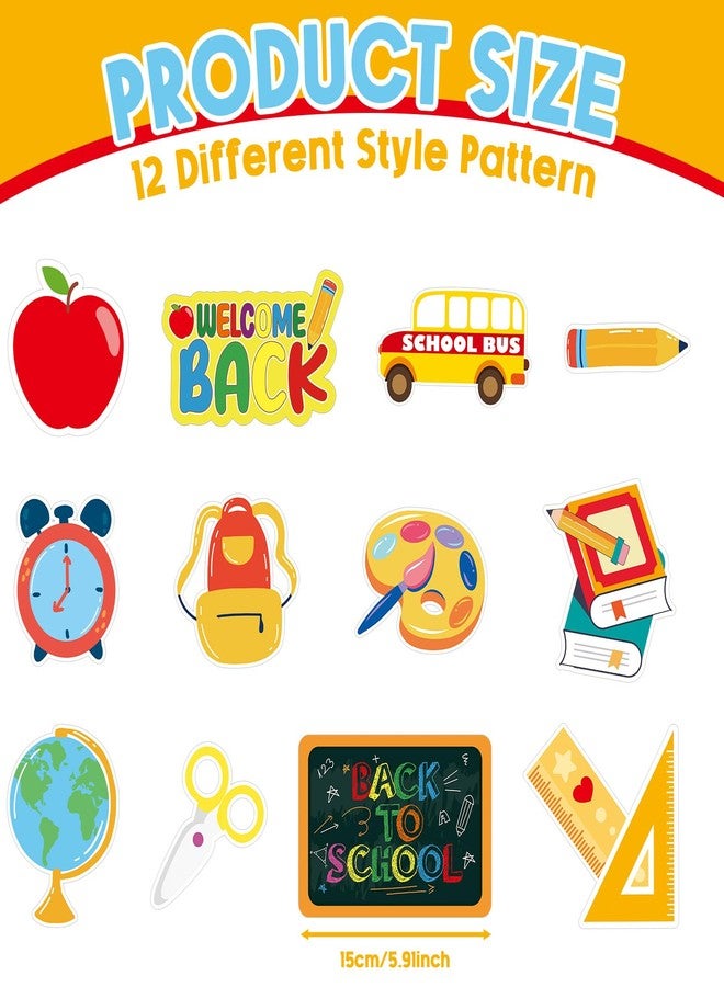 PerKoop 72 Pcs Back to School Decoration Hanging Swirl Back to School Party Streamer Decor Colorful Book Pencil Ruler Hanging Ceiling Swirls for Celebration Kindergarten Classroom Party Favor Supplies - Image 2