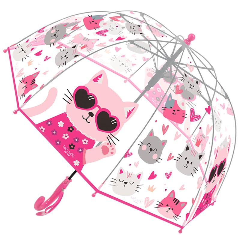 RONIARE Kids Umbrella Clear Bubble Umbrellas for Rain,Safety Dome Windproof Umbrella for Kid Girls and Boys (Cat) - Image 5