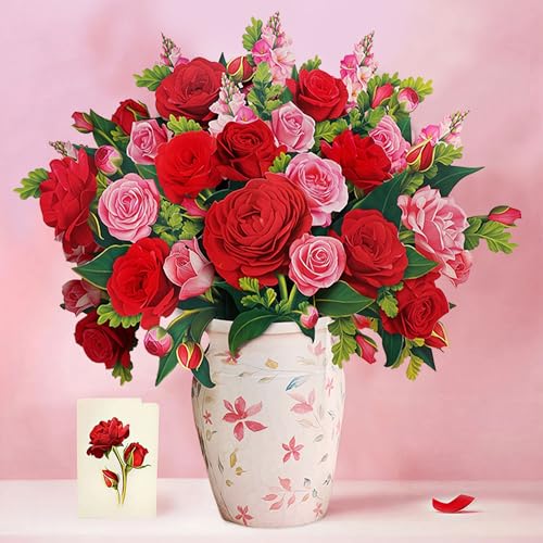 Freshcut Paper Grande Blooming Roses 20.5 Inch Life-Sized 3D Pop Up Cards – Anniversary, Valentine's Day, Mothers Day, Thank You, Gifts for Mom and Her – Includes Notecard and Envelope - Image 2