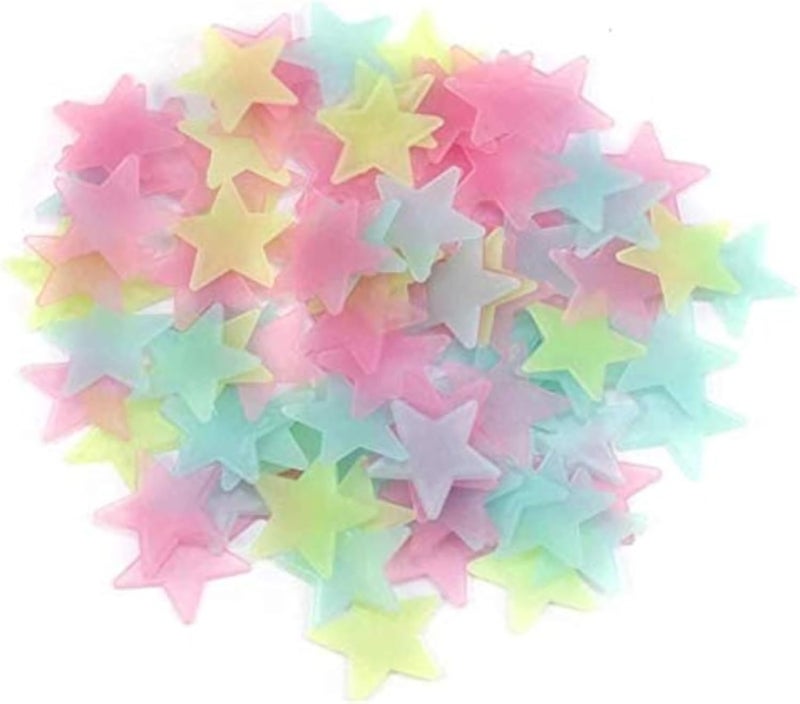 100Pcs Luminous Stars Wall Stickers Fluorescent Ceiling Stickers DIY Decals for Home Kids Bedroom Decor