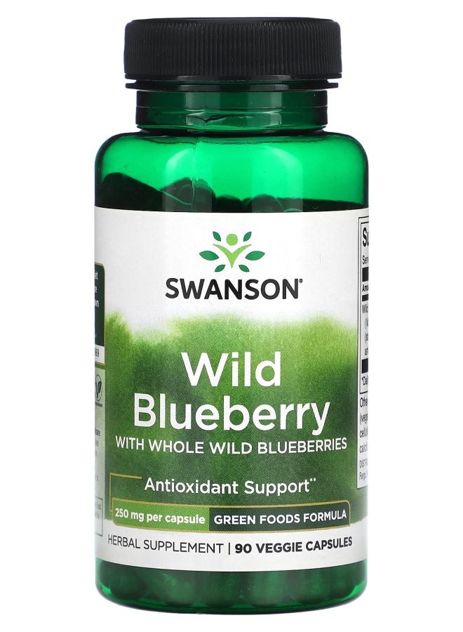SWANSON Wild Blueberry with Whole Wild Blueberries 250 mg 90 Veggie Capsules