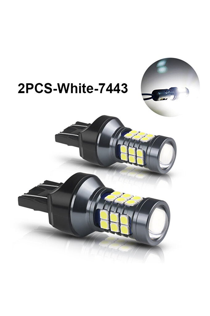 ريحني 2PCS-White-7443 NLpearl 2x T20 LED 7440 WY21W W21W لمبات LED 7443 W21/5W LED T20 Super Bright 3030SM - Image 2