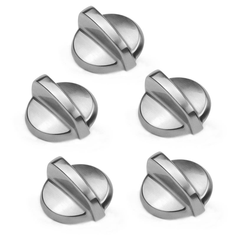 Fetechmate WB03T10325 Heavy Metal Knobs Compatible with GE Cooktop Burner Stove Control Knobs Replace 2691864 AP5690210 PS3510510 EAP3510510 5 Pack