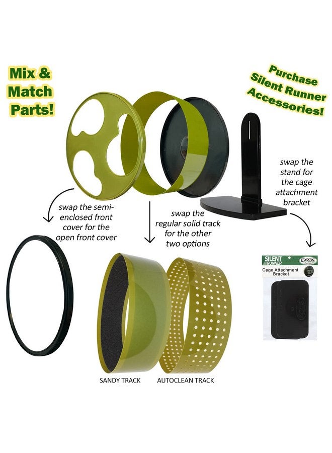 EXOTIC NUTRITION Silent Runner 12" Wide + Cage Attachment + Sandy Track - Silent, Fast, Durable Exercise Wheel - Sugar Gliders, Degus, Rats, Hedgehogs, Prairie Dogs & Small Pets - Image 5
