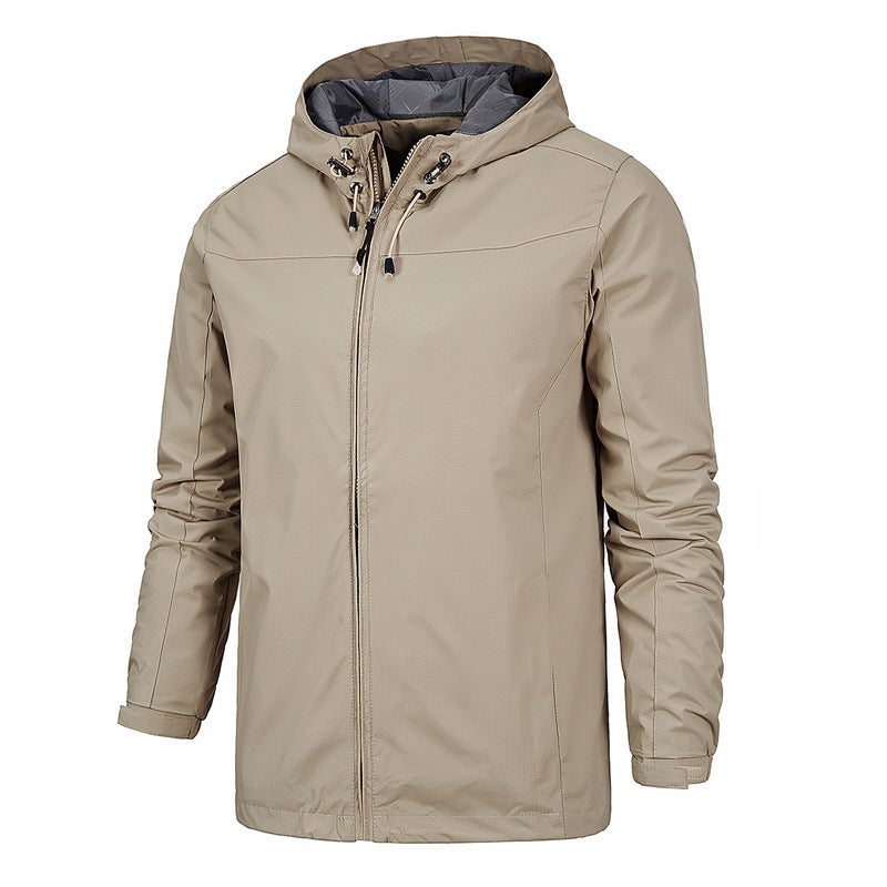 Jacket Men'S Thin Single-Layer Jacket Hooded Windbreaker Jacket Windproof And Waterproof Outdoor Mountaineering Clothing Trendy - Image 3