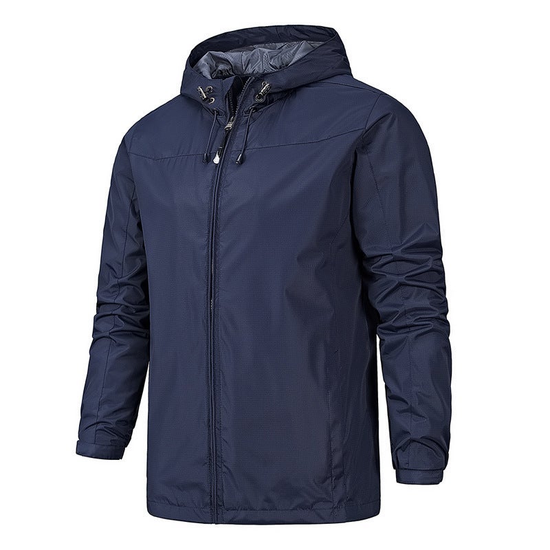 Jacket Men'S Thin Single-Layer Jacket Hooded Windbreaker Jacket Windproof And Waterproof Outdoor Mountaineering Clothing Trendy - Image 2
