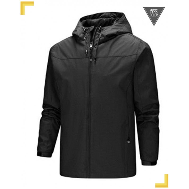 Jacket Men'S Thin Single-Layer Jacket Hooded Windbreaker Jacket Windproof And Waterproof Outdoor Mountaineering Clothing Trendy - Image 1