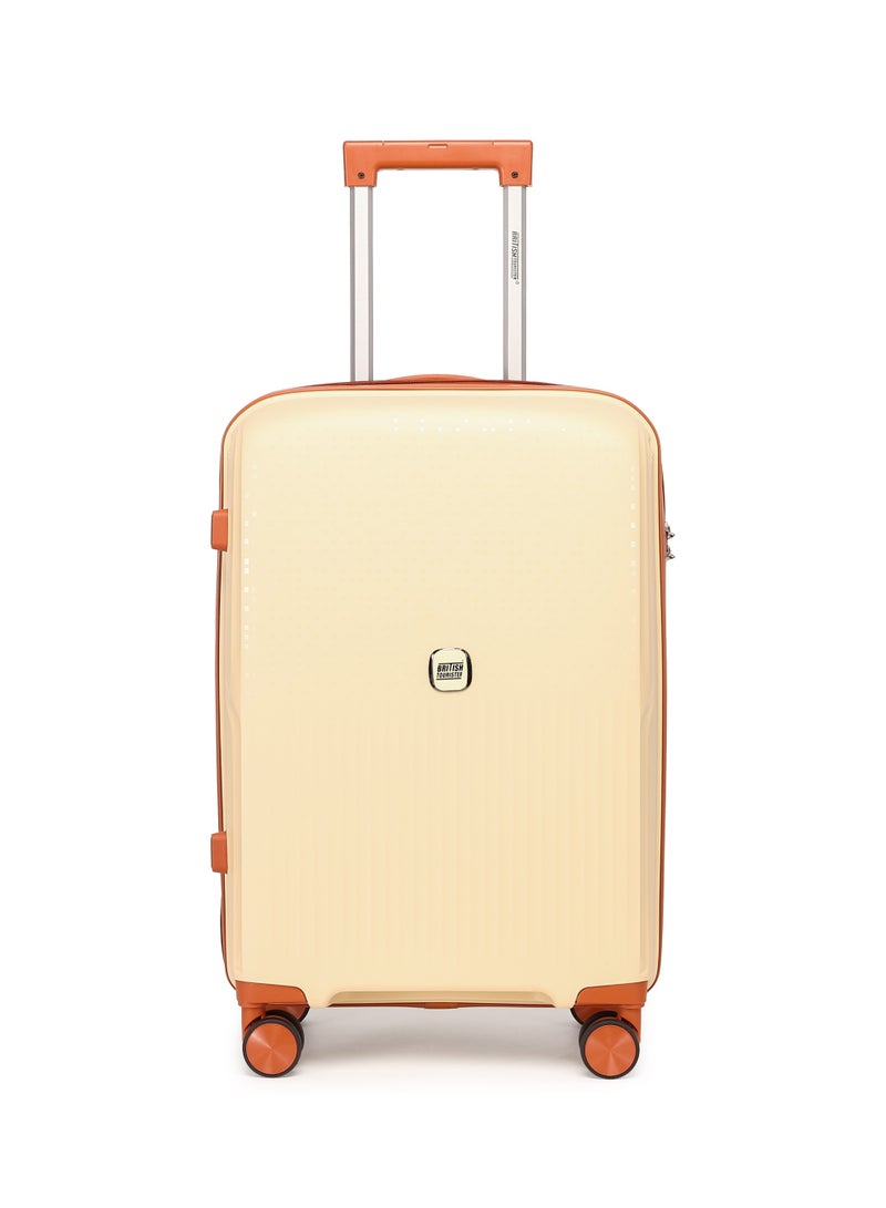 BRITISH TOURISTER 3 Piece Polypropylene Hard Side Spinner Luggage Trolley Set 20/24/28 Inch - Beige - Image 3