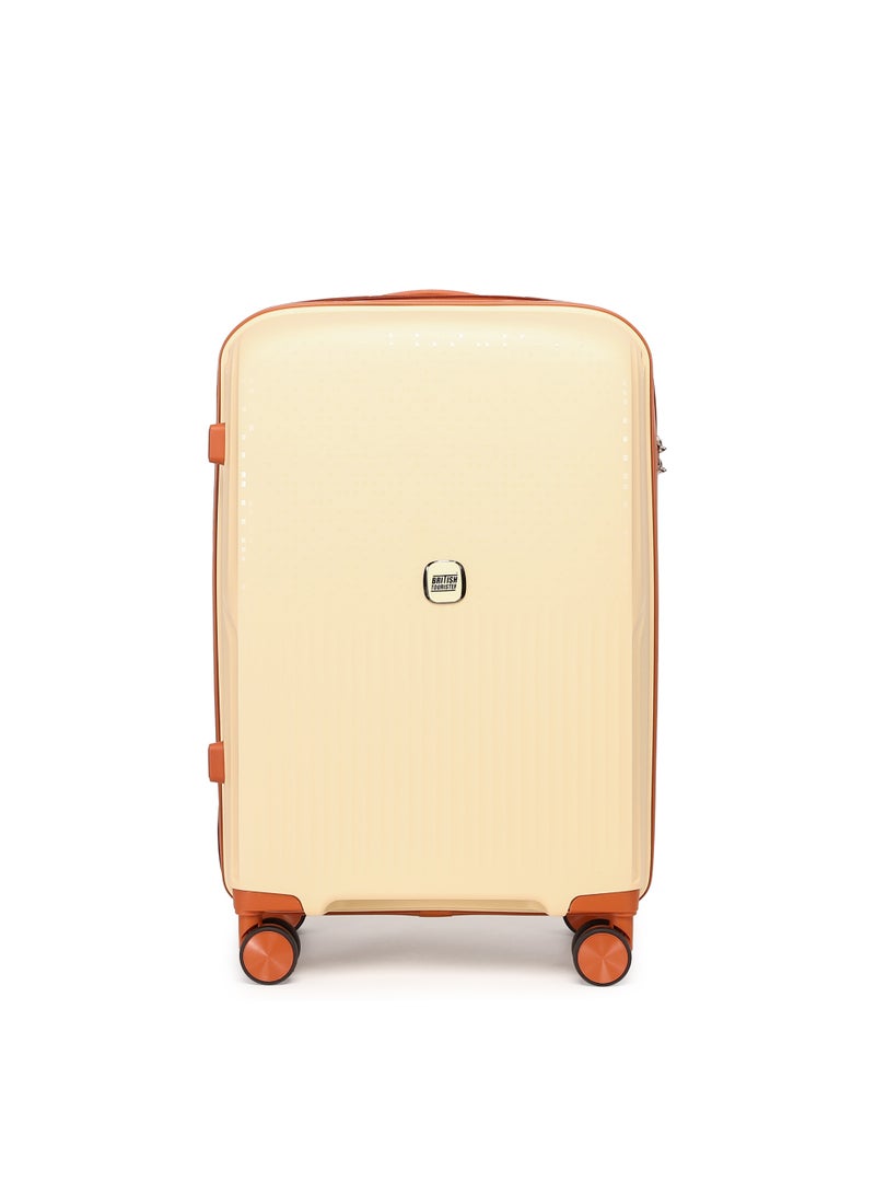 BRITISH TOURISTER 3 Piece Polypropylene Hard Side Spinner Luggage Trolley Set 20/24/28 Inch - Beige - Image 5