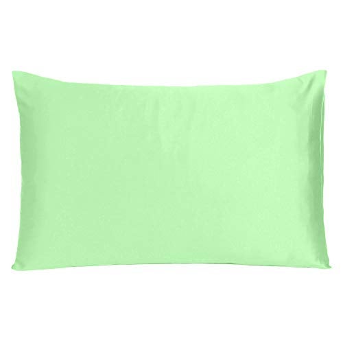 Oussum Satin Silk Pillowcase Pillow Case Covers with Envelop Closure for Hair and Skin Home Bed Decor Set of 2 Pillowcase Free 3 pcs scrunchies (Standard, Ambrosia Green) - Image 4