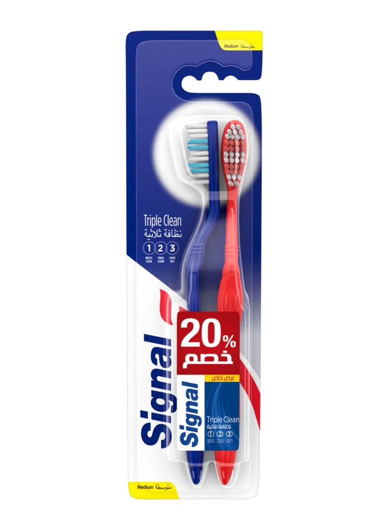 سيجنال فرشاة أسنان نظافة ثلاثية متوسطة متعدد الالوان - Image 1