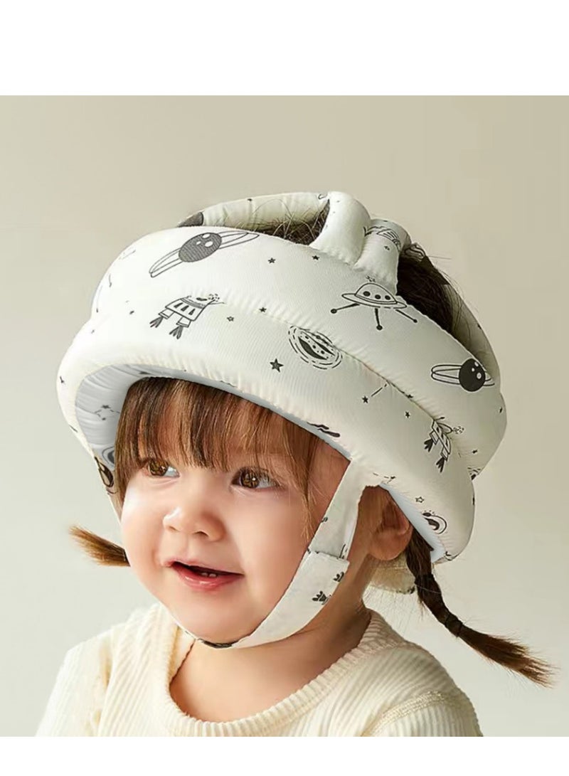 Baby Safety Hat Infant Head Protector Cushion Adjustable Kids Children Protection Helmet (White) - Image 1