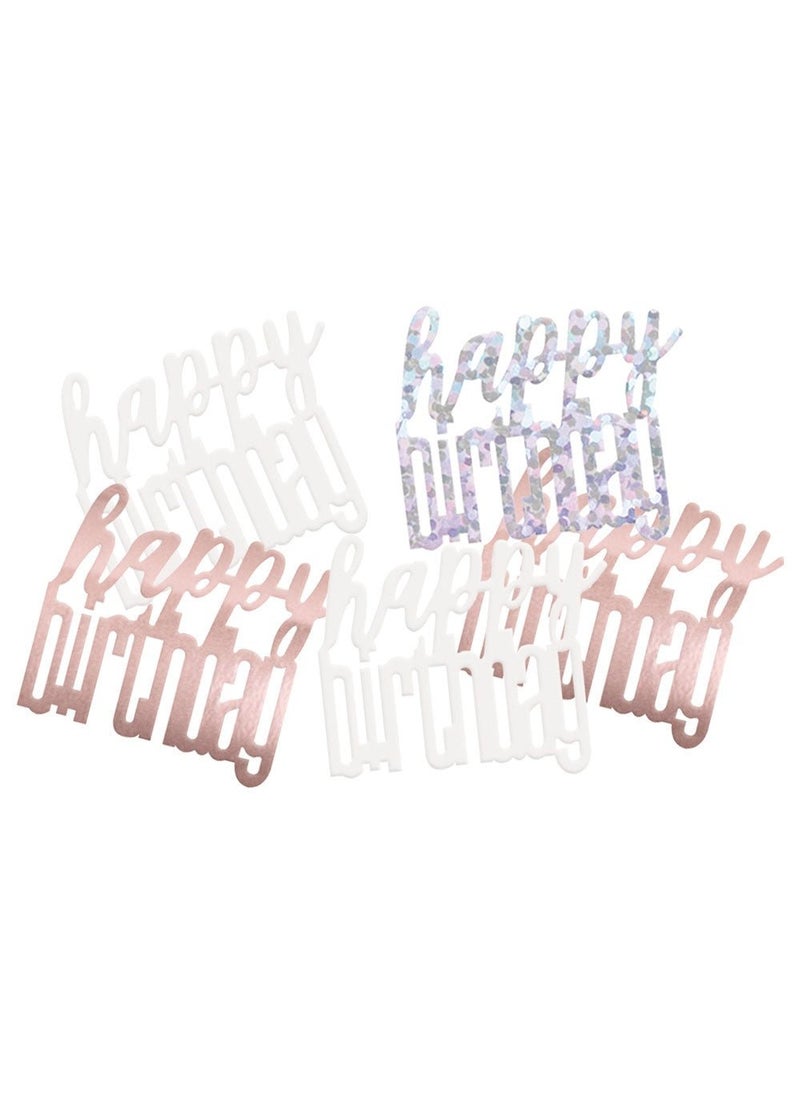 Unique Happy Birthday Confetti Metallic Gold Silver White 14g
