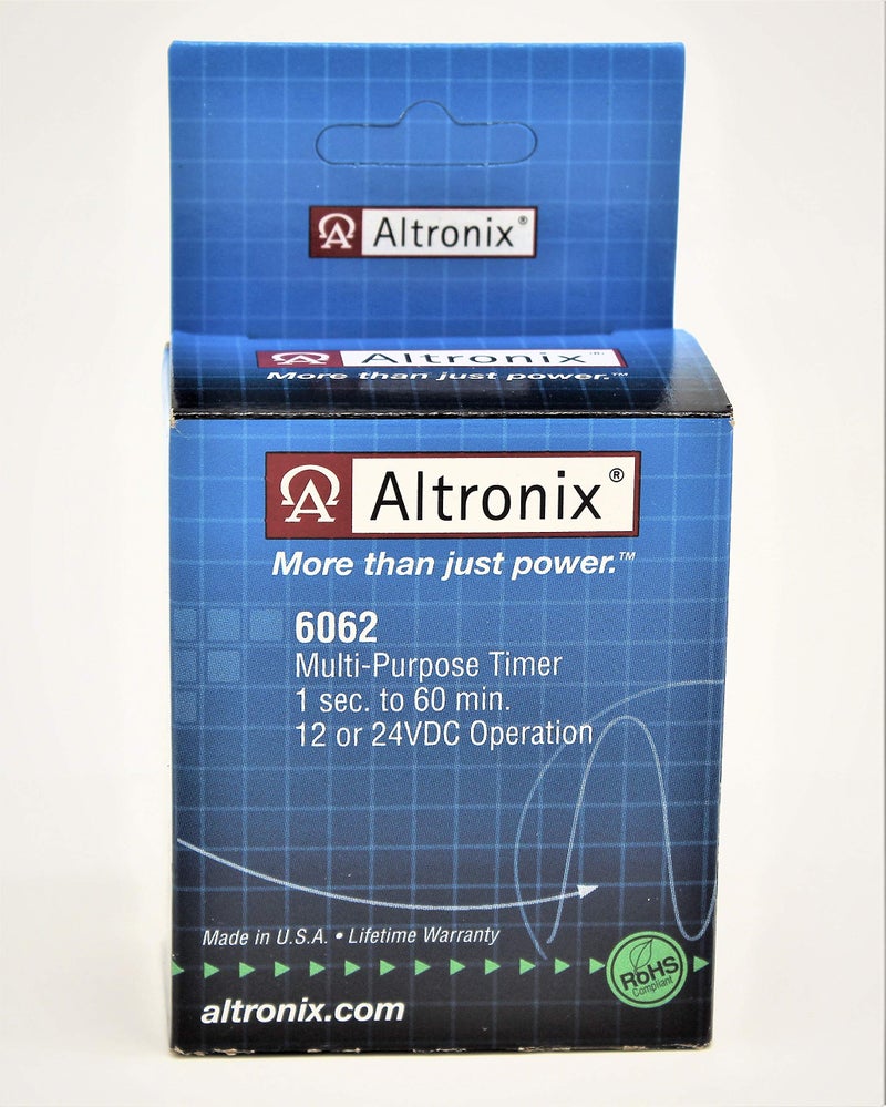 Altronix مؤقت متعدد الوظائف Altronix 6062 - تشغيل 12 فولت DC أو 24 فولت DC، جهات اتصال SPDT مصنفة @ 8 أمبير/115 فولت AC، نطاق توقيت قابل للتعديل من 1 ثانية إلى 60 دقيقة. - Image 4
