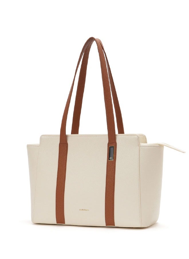 Mokobara MOKOBARA The Sunflower Tote Bag | Lightweight for Daily use and Work with Luggage Sleeve and 14" Laptop Compartment for Women (Coconut Cream 2.0)  - Image 1