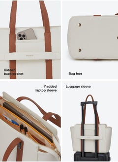 Mokobara MOKOBARA The Sunflower Tote Bag | Lightweight for Daily use and Work with Luggage Sleeve and 14" Laptop Compartment for Women (Coconut Cream 2.0)  - Image 5