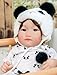 Cloveray Reborn Baby Dolls 18 Inch Large Realistic Soft Body Asian Baby Doll with Panda Outfit Brown Glass Eyes Gift for Girls Ages 3 Comforting Companion Pretend Play Collectible - Image 2