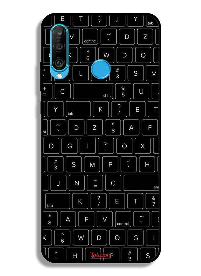 Tolwak - Huawei P30 lite Protective Case Cover Random Keyboard Keys Pattern - Image 1