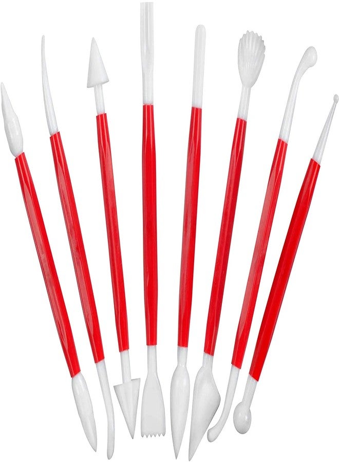 ABUDIT Cake/Fondant Decoration 8 in 1 Decorating Tools, Carving Bone Tools, Set of 8 Pieces Fondant Cake Decorating Kit & Sugar-Craft Modelling Tools - Image 1