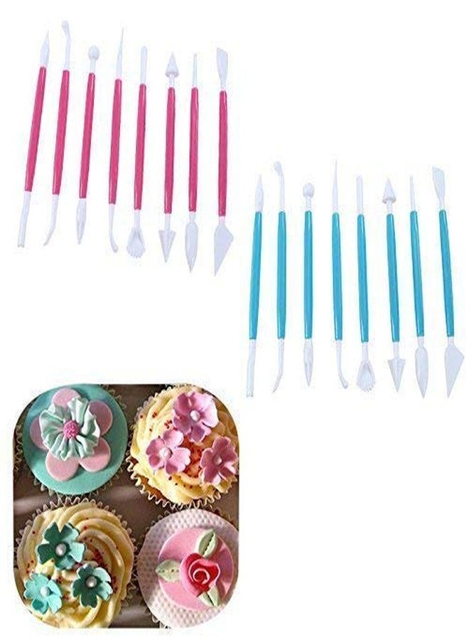 ABUDIT Cake/Fondant Decoration 8 in 1 Decorating Tools, Carving Bone Tools, Set of 8 Pieces Fondant Cake Decorating Kit & Sugar-Craft Modelling Tools - Image 3