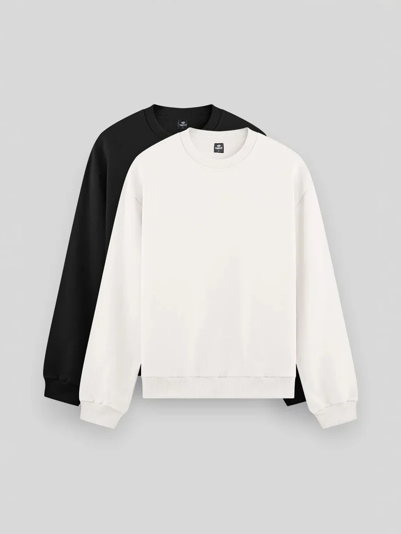 TOMMYLIFE TOMMY Men's Plain Crew Neck Sweatshirt