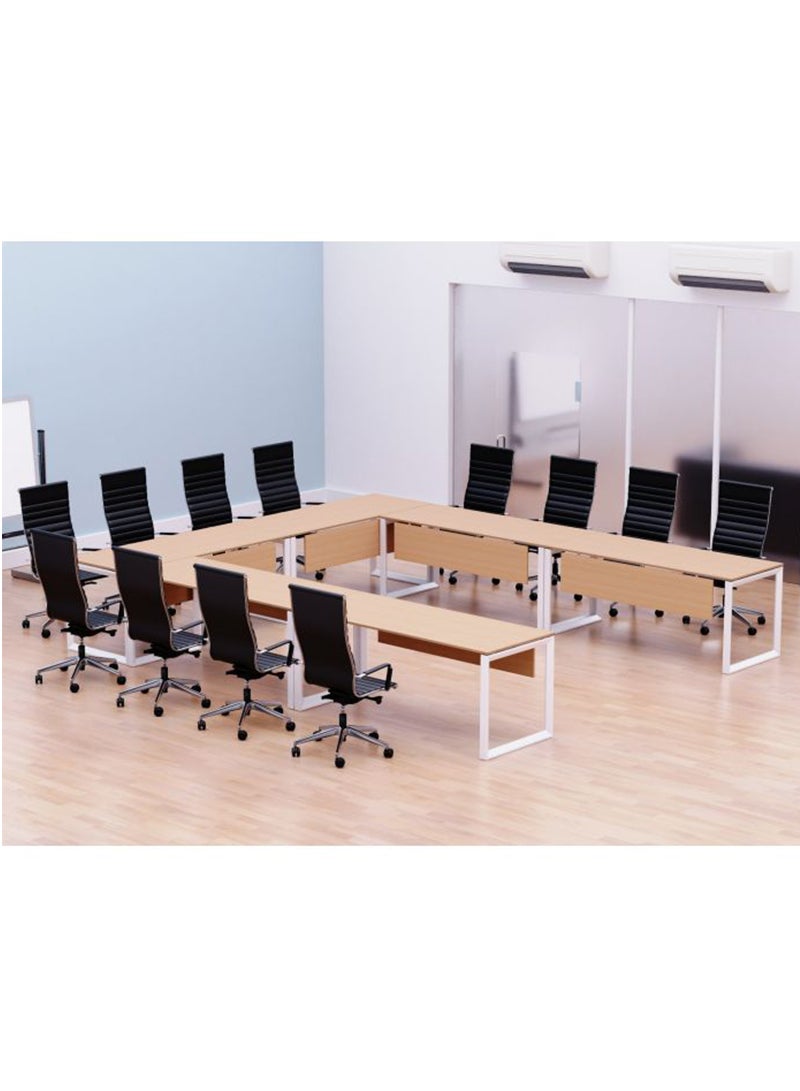 Mahmayi Mahmayi Vorm 136-14 12 Seater Oak U-Shaped Conference-Meeting Table  - Image 1