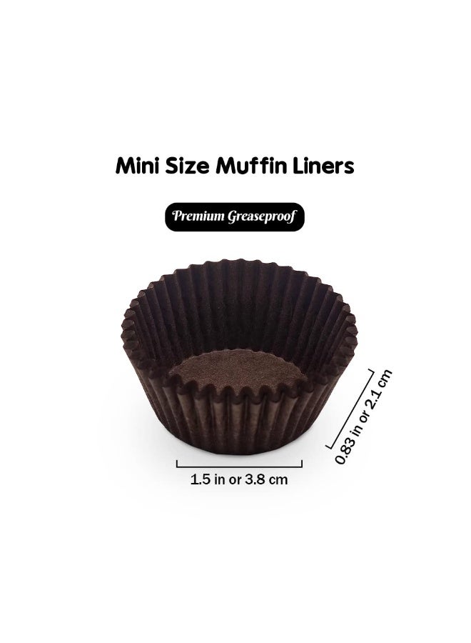 Mombake Brown Mini Cupcake Liners Natural Greaseproof Paper Muffin Baking Cups, 500-Count - Image 3