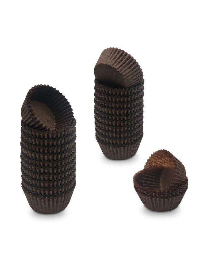 Mombake Brown Mini Cupcake Liners Natural Greaseproof Paper Muffin Baking Cups, 500-Count - Image 1