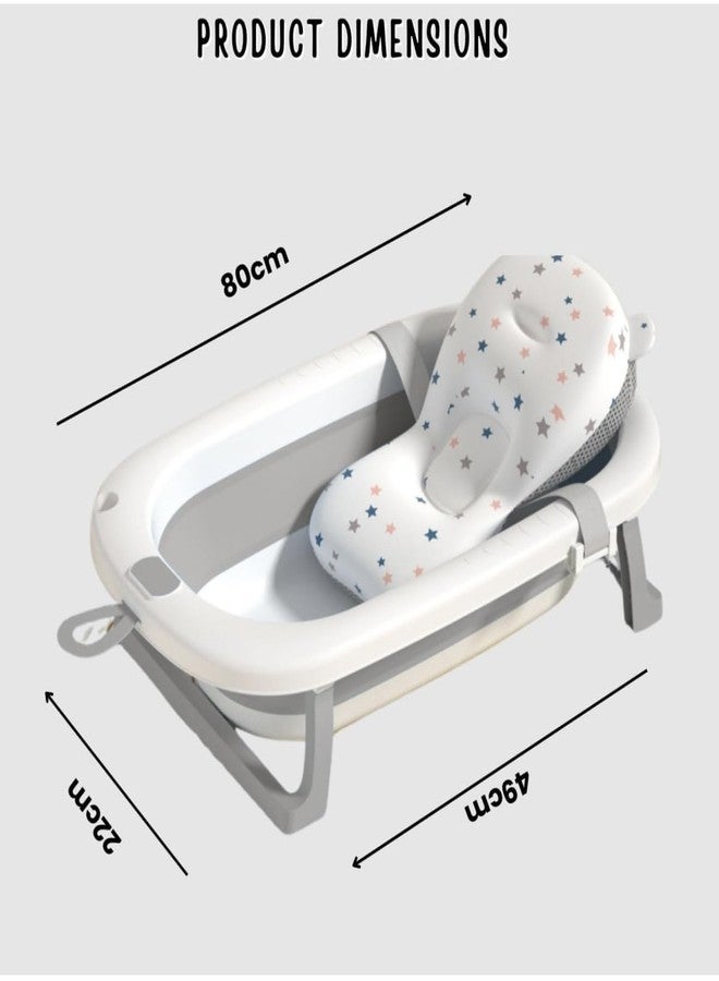 RichTots Premium Splash & Play Foldable Baby Bath Tub with Cushion & Temperature Indicator, Thickened Edge Design, Soft and Durable PP Material, for 0-24 Months (Multicolour) - Image 5