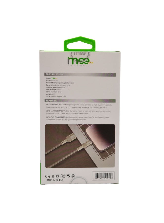 آیمی كابل بيانات IMEE Plus IM-DC102 Lightning إلى USB، شحن سريع 3 أمبير، كابل نايلون مضفر بطول 1.2 متر، نقل بيانات عالي السرعة 480 ميجابت في الثانية، موصلات متينة من سبائك الألومنيوم، تصميم خالٍ من التشابك لأجهزة iPhone وiPad وiPod - Image 2