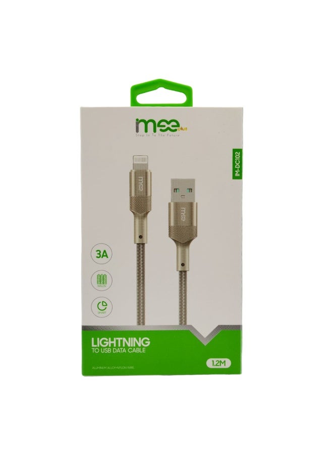 آیمی كابل بيانات IMEE Plus IM-DC102 Lightning إلى USB، شحن سريع 3 أمبير، كابل نايلون مضفر بطول 1.2 متر، نقل بيانات عالي السرعة 480 ميجابت في الثانية، موصلات متينة من سبائك الألومنيوم، تصميم خالٍ من التشابك لأجهزة iPhone وiPad وiPod - Image 3