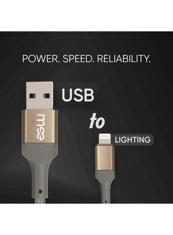آیمی كابل بيانات IMEE Plus IM-DC102 Lightning إلى USB، شحن سريع 3 أمبير، كابل نايلون مضفر بطول 1.2 متر، نقل بيانات عالي السرعة 480 ميجابت في الثانية، موصلات متينة من سبائك الألومنيوم، تصميم خالٍ من التشابك لأجهزة iPhone وiPad وiPod - Image 4