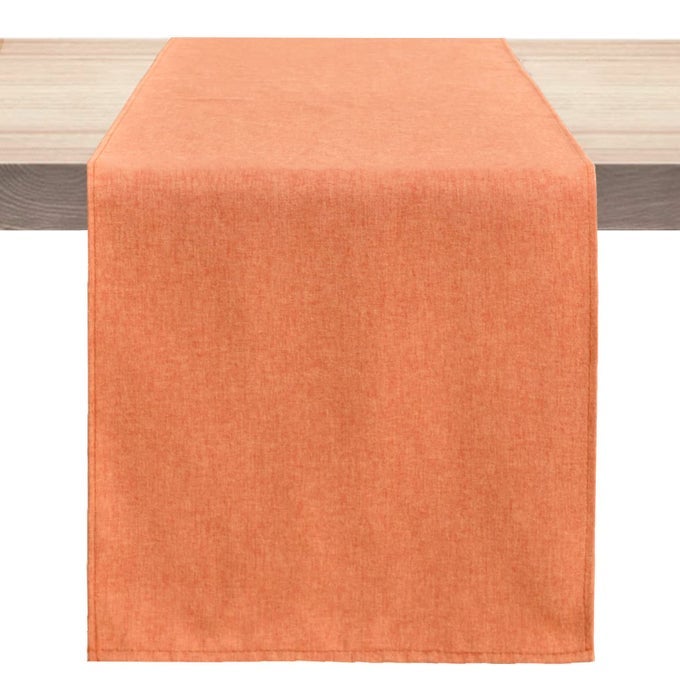 TABLE RUNNER 13 X 72 INCHES LONG COTTON LINEN FARMHOUSE STYLE ORANGE TABLE LINEN FOR KITCHEN DINING COFFEE TABLE PARTIES WEDDING HOME DECOR FALLORANGE 13 X 72