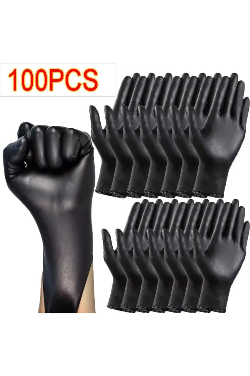 S 100PCS-50pairs Gloves Black Washing Xl Tableware Disposible Latex Free PVC Gloves Housework Car In