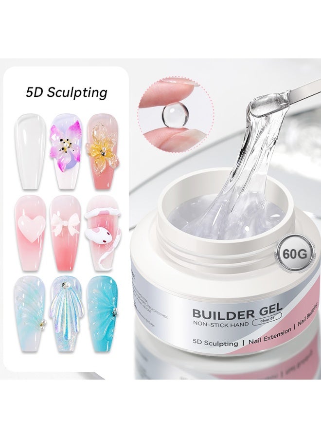 BORN PRETTY Hard Builder Nail Gel 60g– Not Sticky UV/LED Nail Extension Gel for 3D Sculpting Construction and Nail Art - Image 2