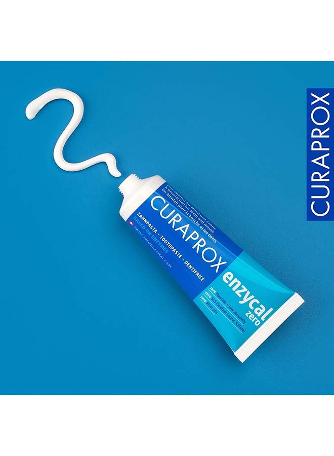 CURAPROX Enzycal Zero Toothpaste | Fluoride-Free, SLS-Free & Menthol-Free Formula | Gentle Oral Care with Natural Enzyme Protection | 75ml, Made in Switzerland - Image 3