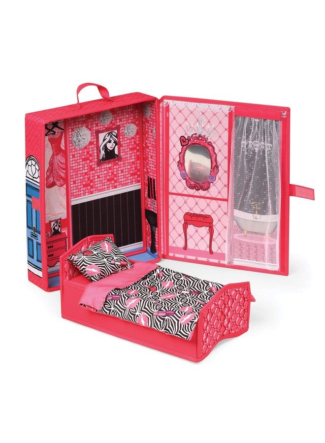Badger Basket Home & Go Dollhouse Playset Travel & Storage Case With Popup Bed For 12 Inch Fashion Dolls - Image 2