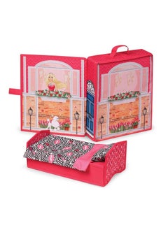 Badger Basket Home & Go Dollhouse Playset Travel & Storage Case With Popup Bed For 12 Inch Fashion Dolls  - Image 3