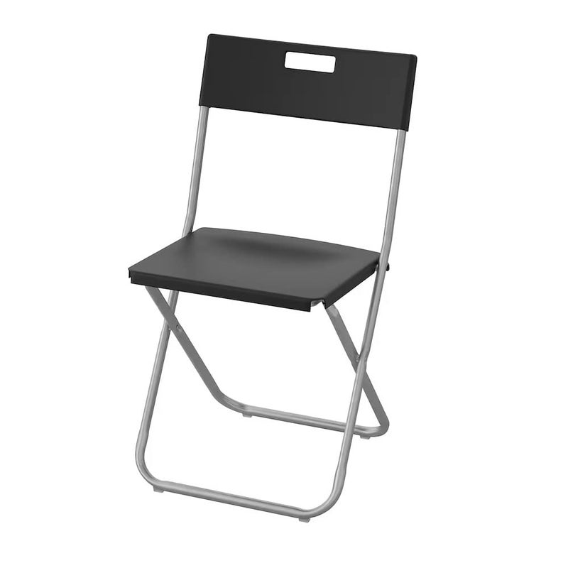 NtStar Ikea ElegantExtra Look And Safe Folding Chair Black Frame Galvanized Steel Seat And Back Polypropylene Plastic