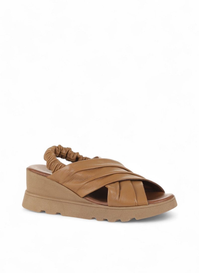 BUENO Women's Wedge Sandals – Criss-Cross Slip-On Design with Elastic Backstrap and Cushioned Sole for Effortless Comfort - Image 2