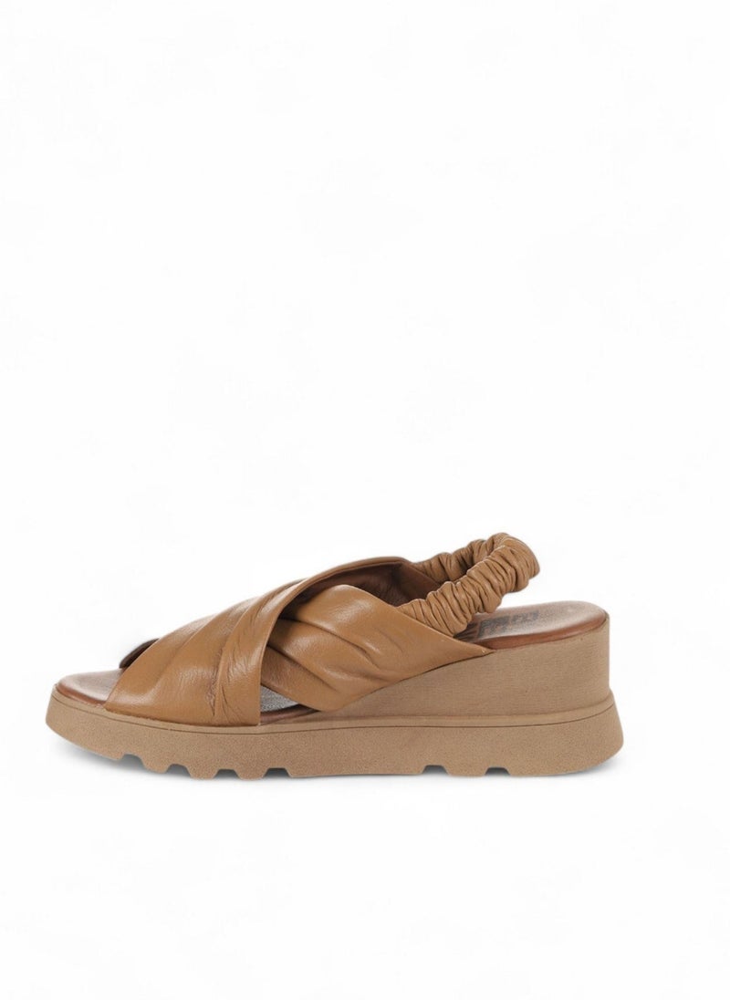 BUENO Women's Wedge Sandals – Criss-Cross Slip-On Design with Elastic Backstrap and Cushioned Sole for Effortless Comfort - Image 3