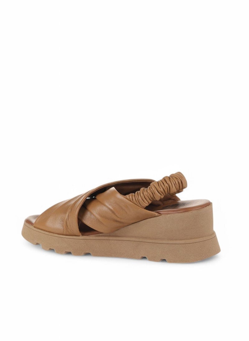 BUENO Women's Wedge Sandals – Criss-Cross Slip-On Design with Elastic Backstrap and Cushioned Sole for Effortless Comfort - Image 4