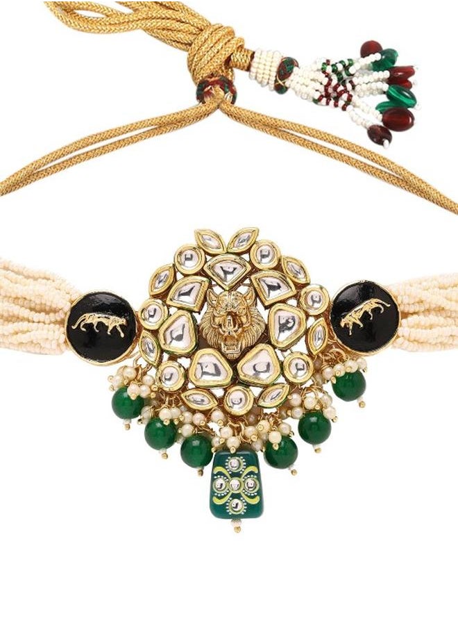 Priyaasi Elegant Women Brass Jewellery Set with pattern and secured with closure and styled in ideal for Western moments — a must-have for your statement wardrobe.  - Image 3