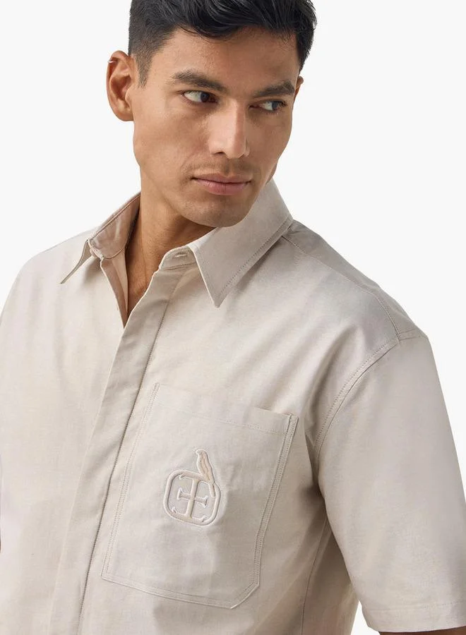 Emperor  Emperor Embroidered Shirt with Pocket and Short Sleeves for Men | Best Price UAE