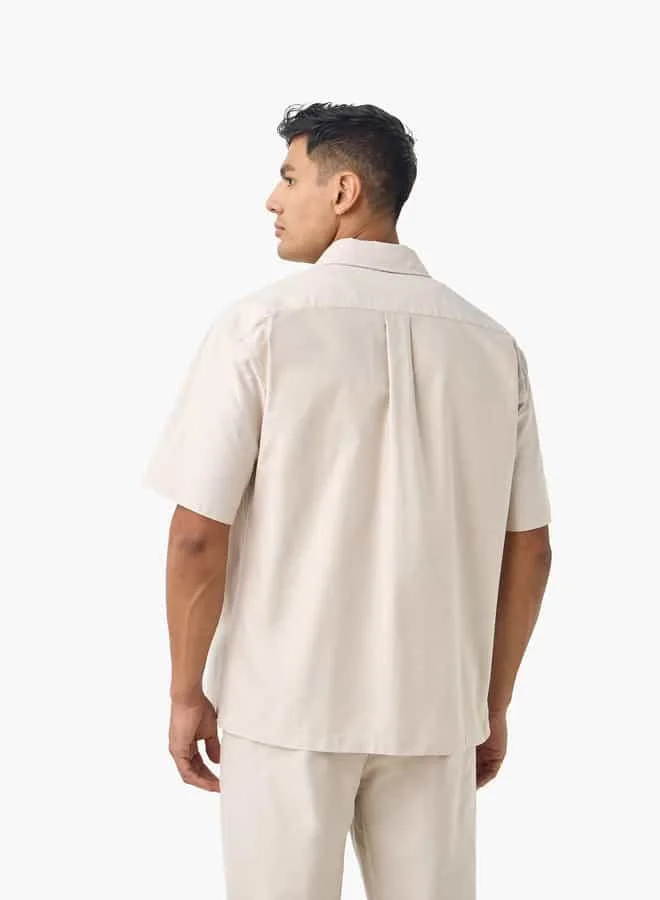 Emperor Emperor Embroidered Shirt with Pocket and Short Sleeves