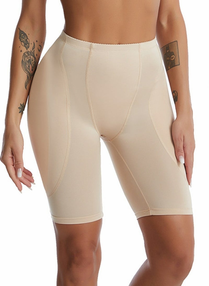 Loquat Womens Body Shaper Tummy Control Boxer Briefs Solid ColorMid Raise Shapewear Underwear Beige  - Image 2