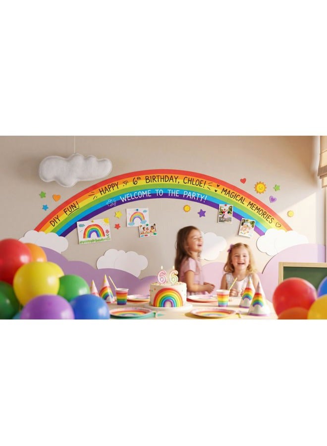 Sumind Jumbo Rainbow Cardboard Wall Decal Colorful Rainbow Cloud Cutouts Paper Centerpiece Decoration for Unicorn Birthday Party Supplies Room Decor - Image 3